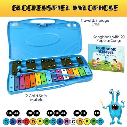 Glockenspiel Xylophone (25 Note Colorful Metal Keys)