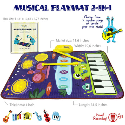 2 in 1 Musical Mat for Toddlers