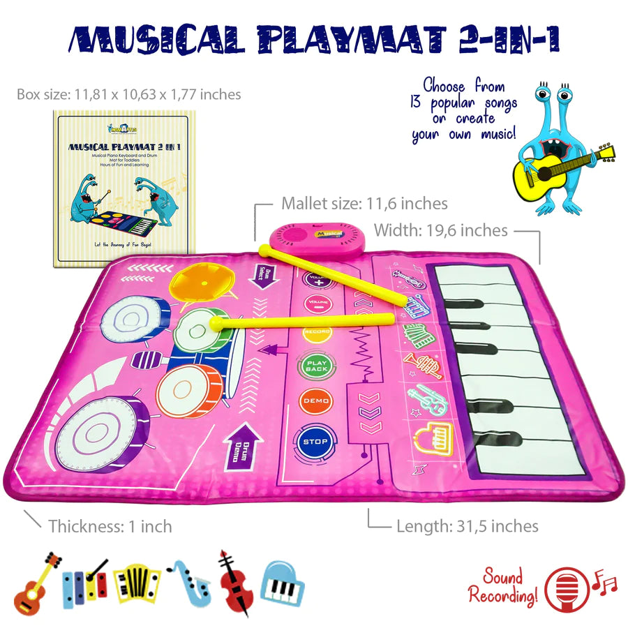 2 in 1 Musical Mat for Toddlers