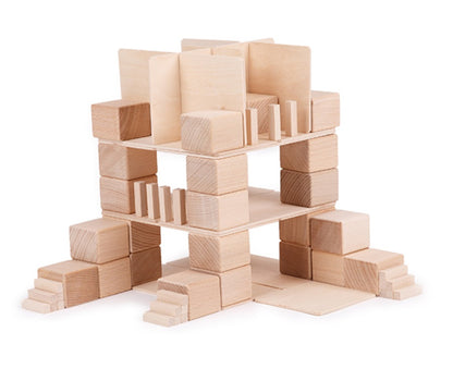 Natural Wooden Blocks 68 pcs