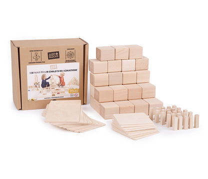 Natural Wooden Blocks 68 pcs